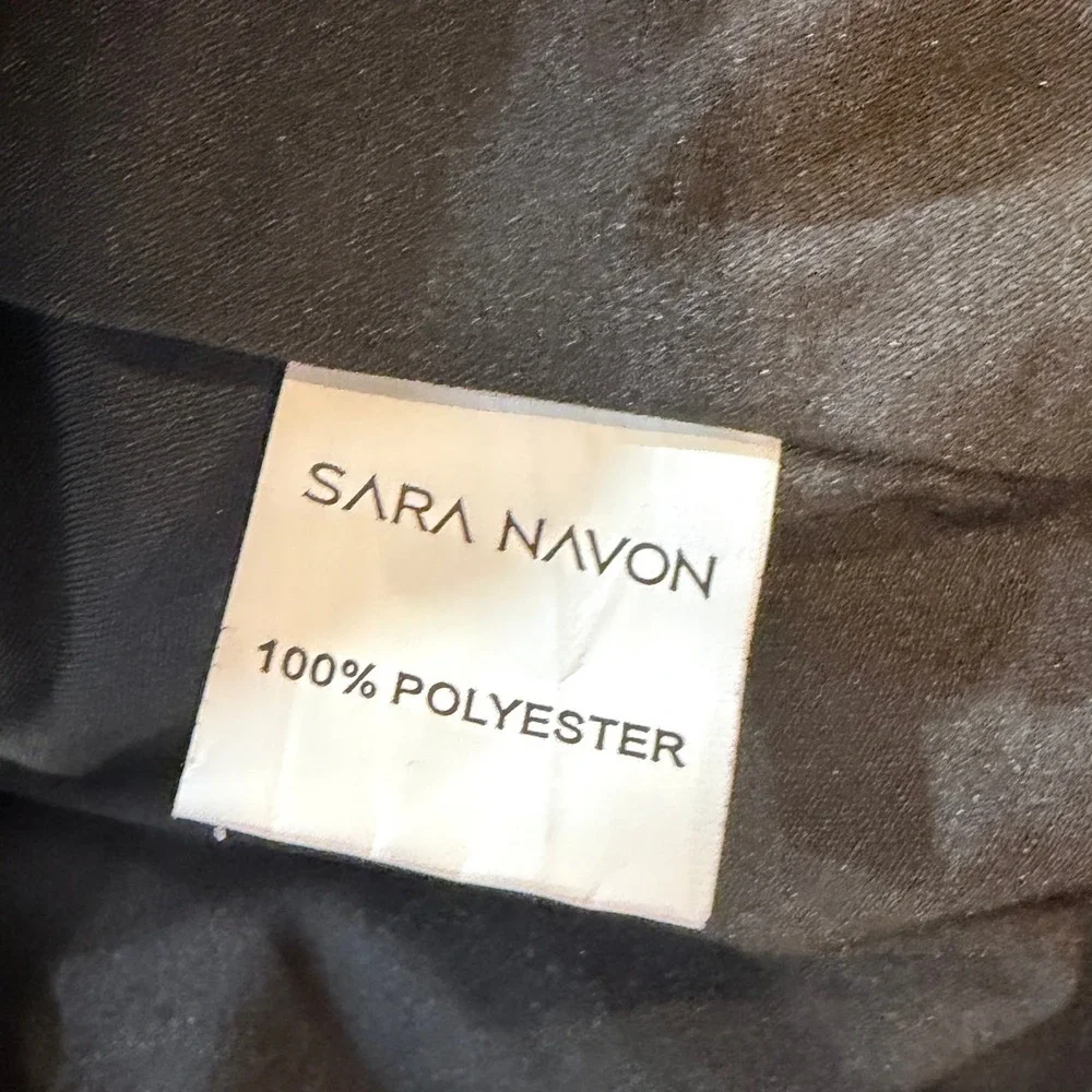 Sara Navon‎ Womens Grey Cream Checkered Velvet Accent Sheath Midi Dress Small